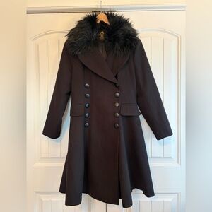 Hell Bunny Milan Black Jacket Coat Women's Size 2XL NWOT Gothic Retro Outerwear